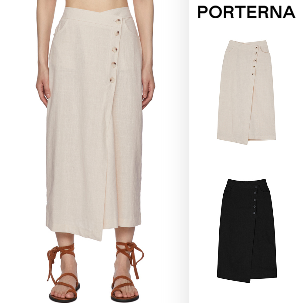 【PORTERNA】Tela linen long skirt