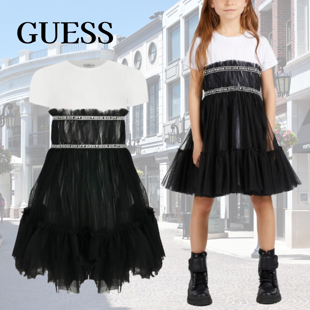GUESS キッズ ロゴ チュール フォーマル ドレス ワンピース