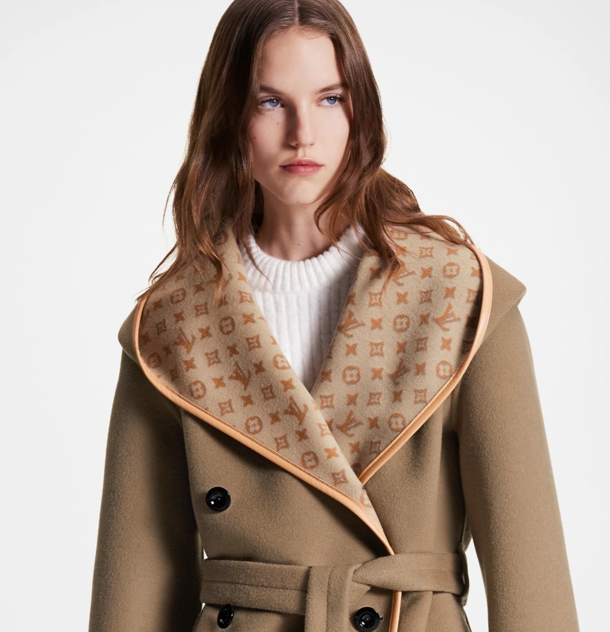 Louis Vuitton コート《doppiopetto》ベージュ ウール 直営店