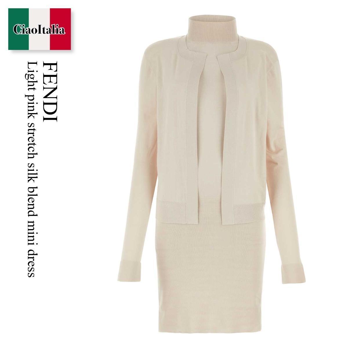 ワンピース Fendi Light pink stretch silk blend mini dress