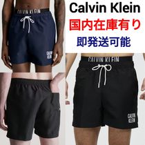 人気【追跡有】[Calvin Klein] ウエストロゴ ビーチショーツ