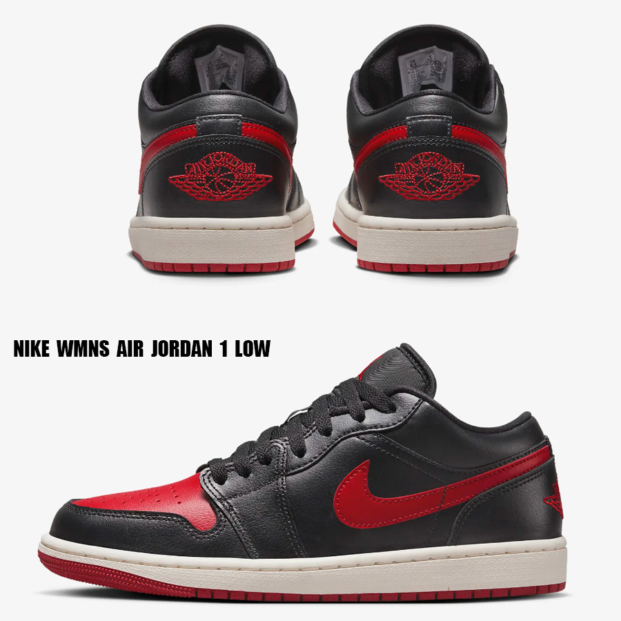 NIKE★WMNS AIR JORDAN 1 LOW★BLACK/SAIL/GYM RED