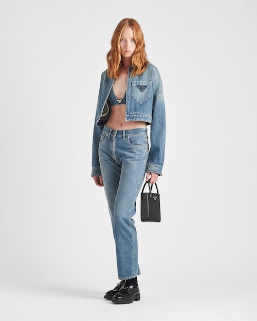 ☆PRADA☆プラダ オーガニックデニム ロゴ 5ポケットパンツ ☆PRADA☆プラダ オーガニックデニム ロゴ 5ポケットパンツ