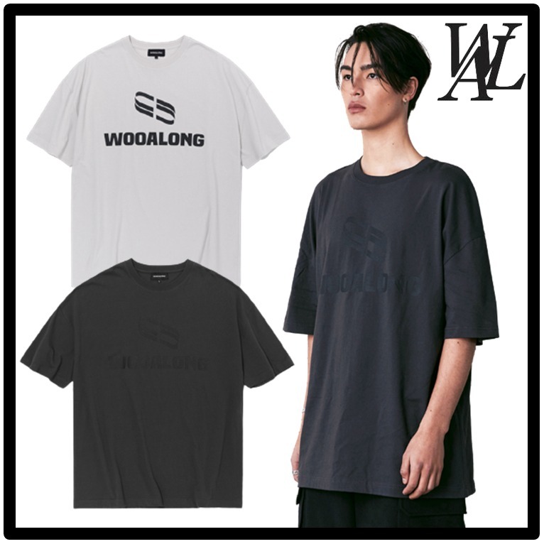 ★送料・関税込★WOOALONG★Spin logo cotton over fit T-shirt