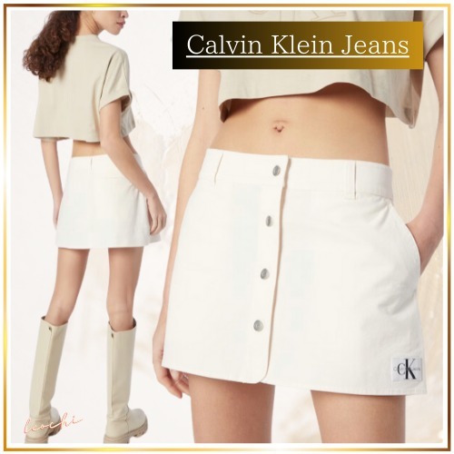 Calvin Klein Jeans*ホワイトコットンミニスカート お得なセール