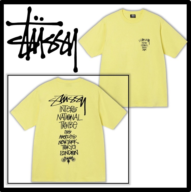 ★関税込★STUSSY★TRIBE STACK TEE★Tシャツ★YELLOW