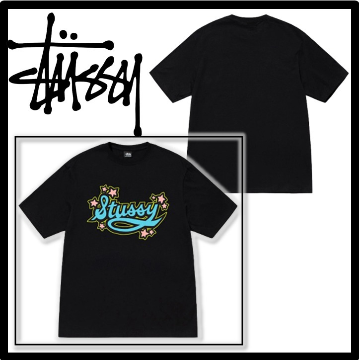 ★関税込★STUSSY★STAR SCRIPT TEE★Tシャツ★BLACK ☆送料・関税込☆Stussy☆Stussy Black Star T-Shirt Black
