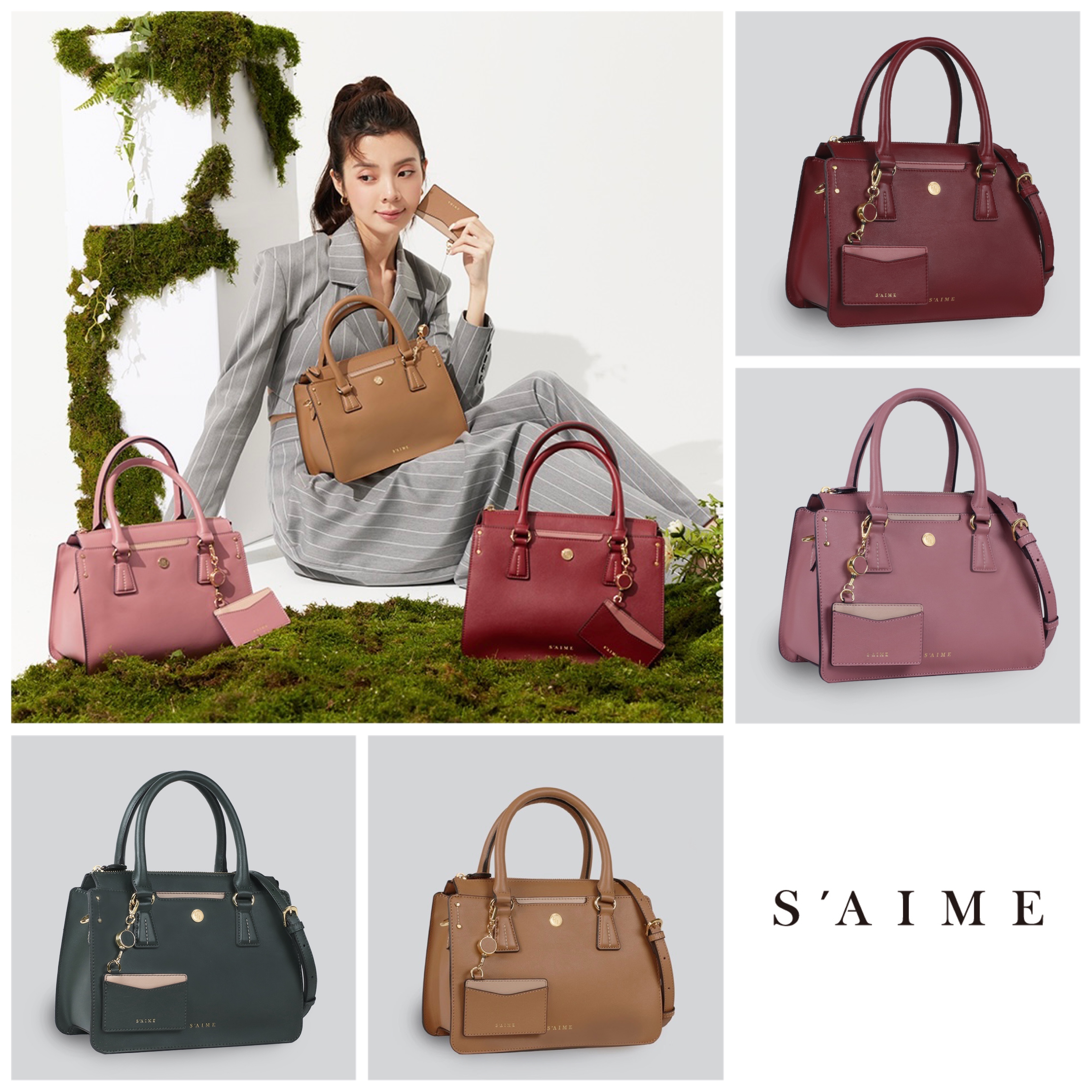 ★S'AIME ★レザーブリーフケース(格納式バックル付き)/送料込
