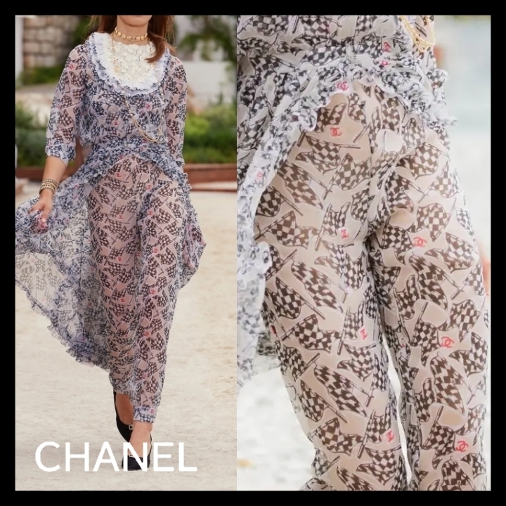 ☆23c スタイリッシュな絵柄☆【CHANEL】パンツ