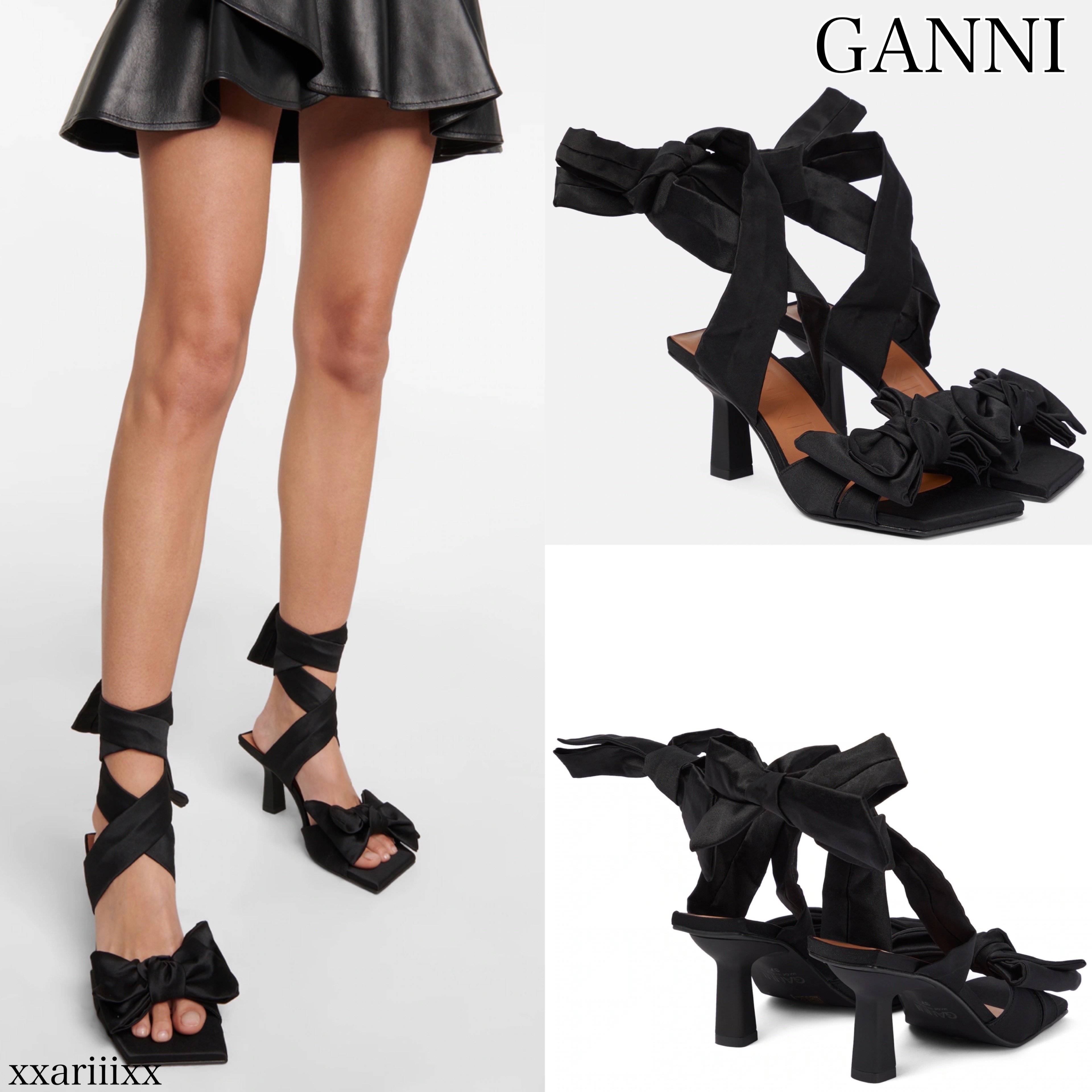 ◆NEW◆GANNI◆ リボントリム レースアップ サンダル