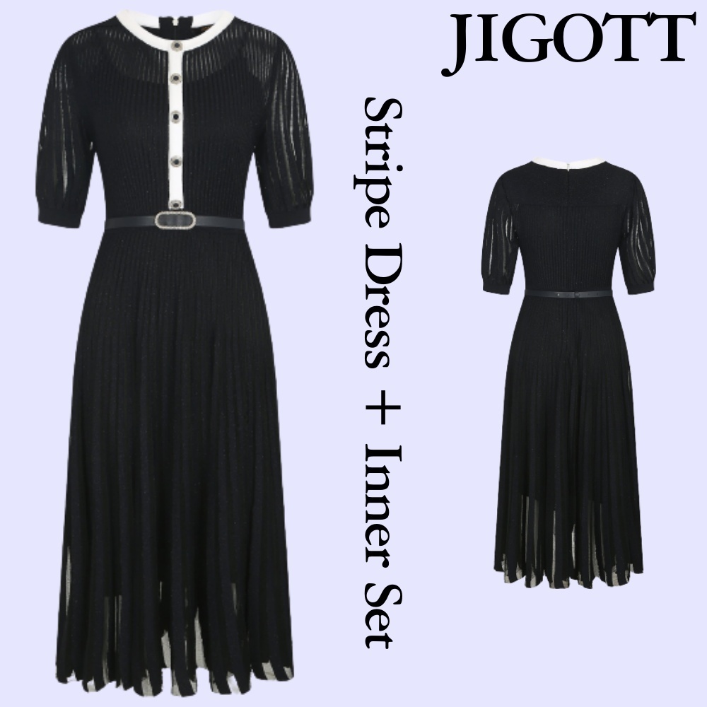 ◆JIGOTTストライプワンピース+インナーセット
