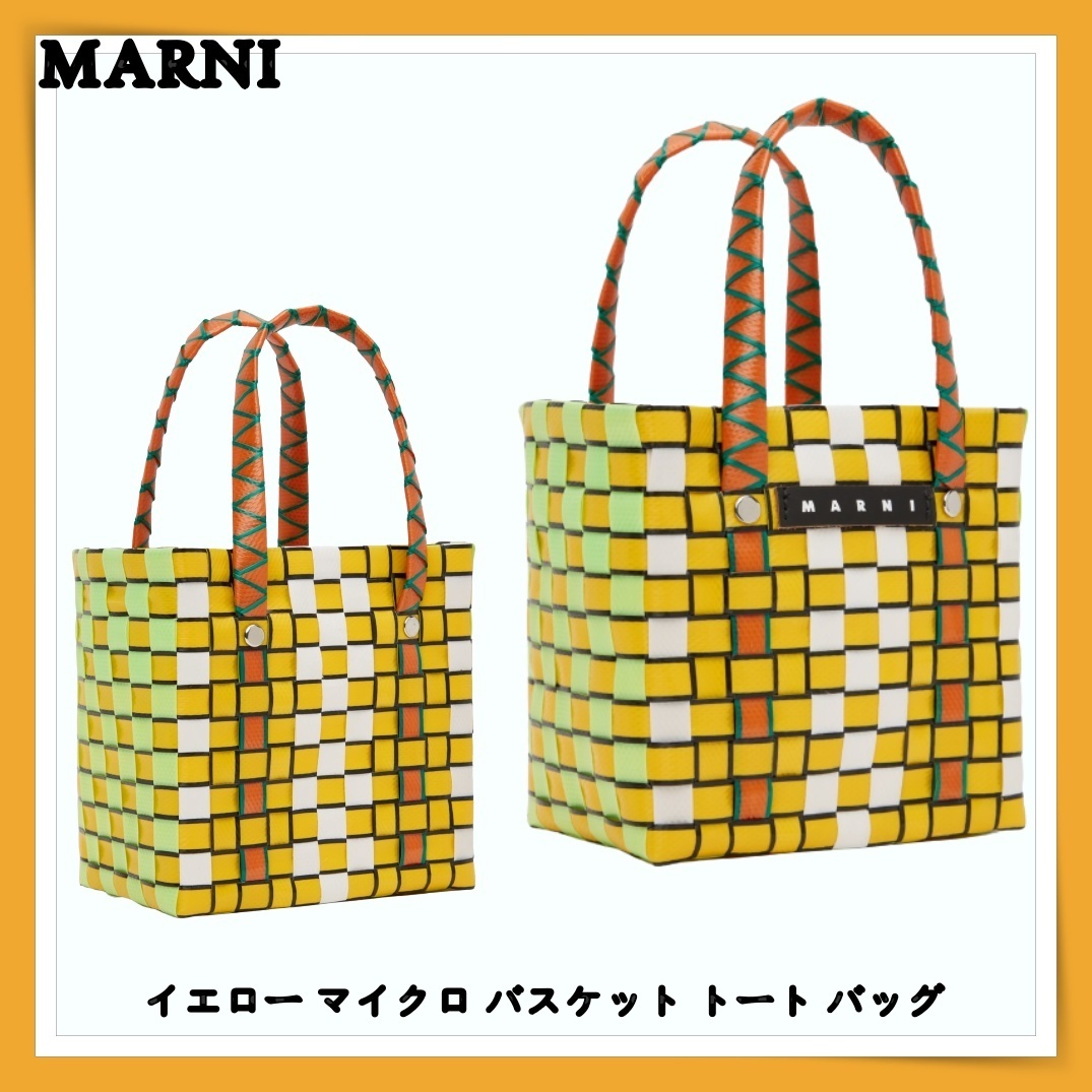 MARNI(マルニ)イエロー マイクロ バスケット トート バッグ 特売新入荷