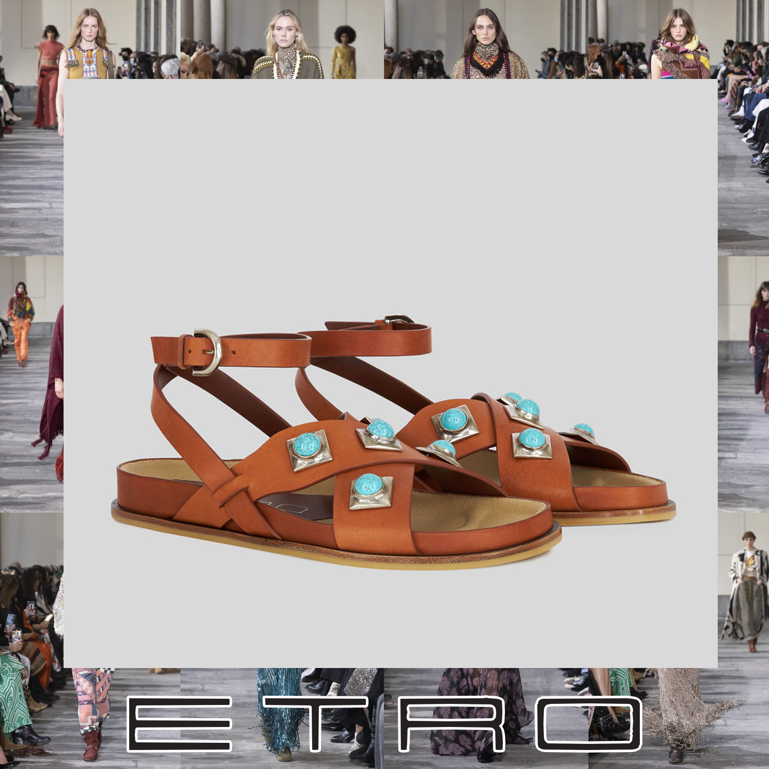 ETRO クラウン・ミー カボションストーン サンダル ベージュ