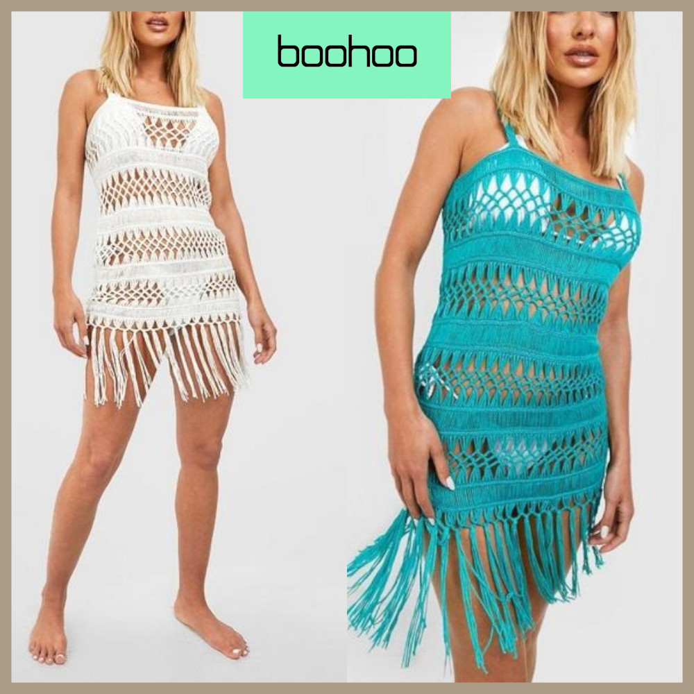 ★boohoo★ フリンジ ストラップ ビーチ カバー アップ ドレス