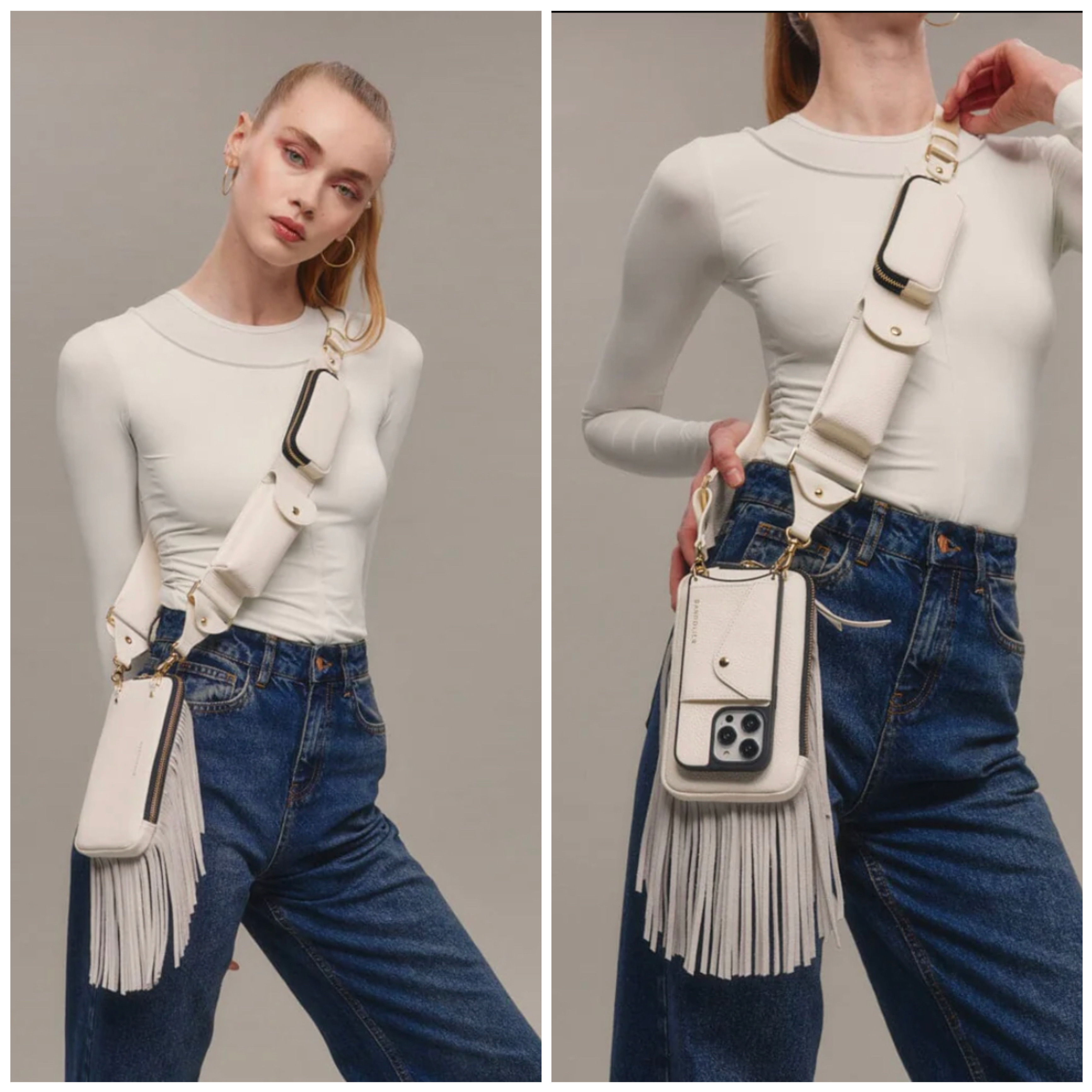22SS Hailey iPhoneケース+Fringeポーチ豪華3セット Bandolier Hailey Fringe Pouch Set - Black/Gold – Bandolier