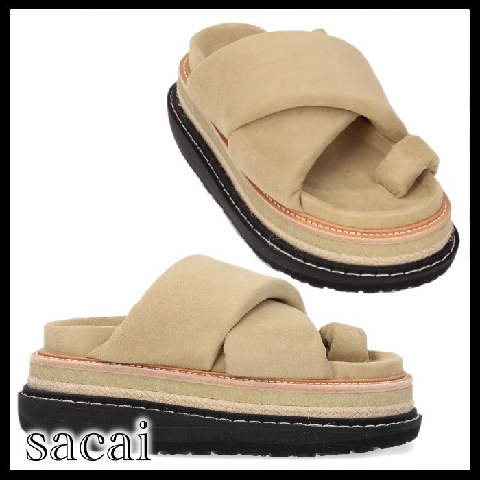 sacai 国内買付 クロスストラップボリュームソールサンダル
