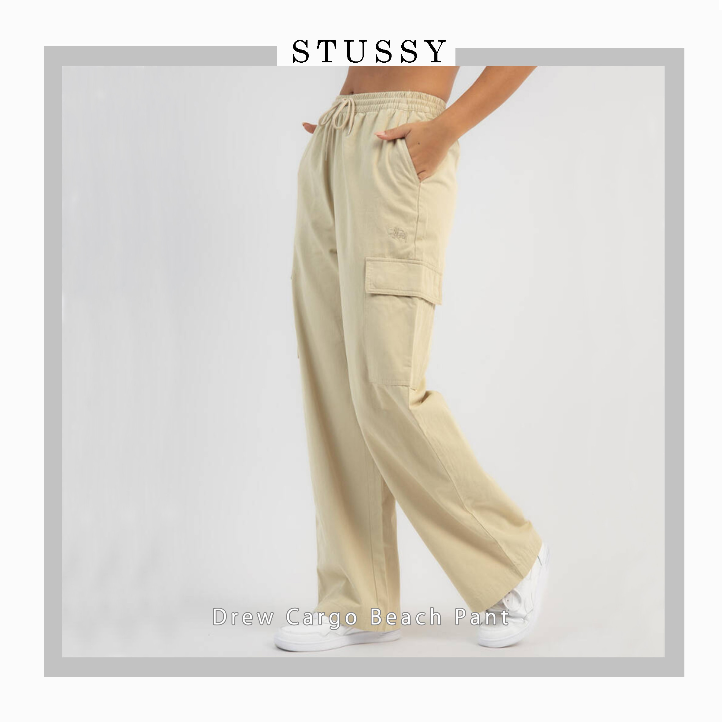 【STUSSY】Drew Cargo Beach Pant 刺繍ロゴ入りカーゴパンツ