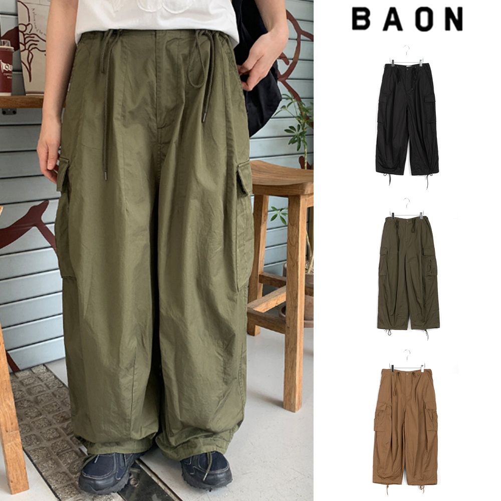 【BAON】[unisex] Malty string cargo balloon pants