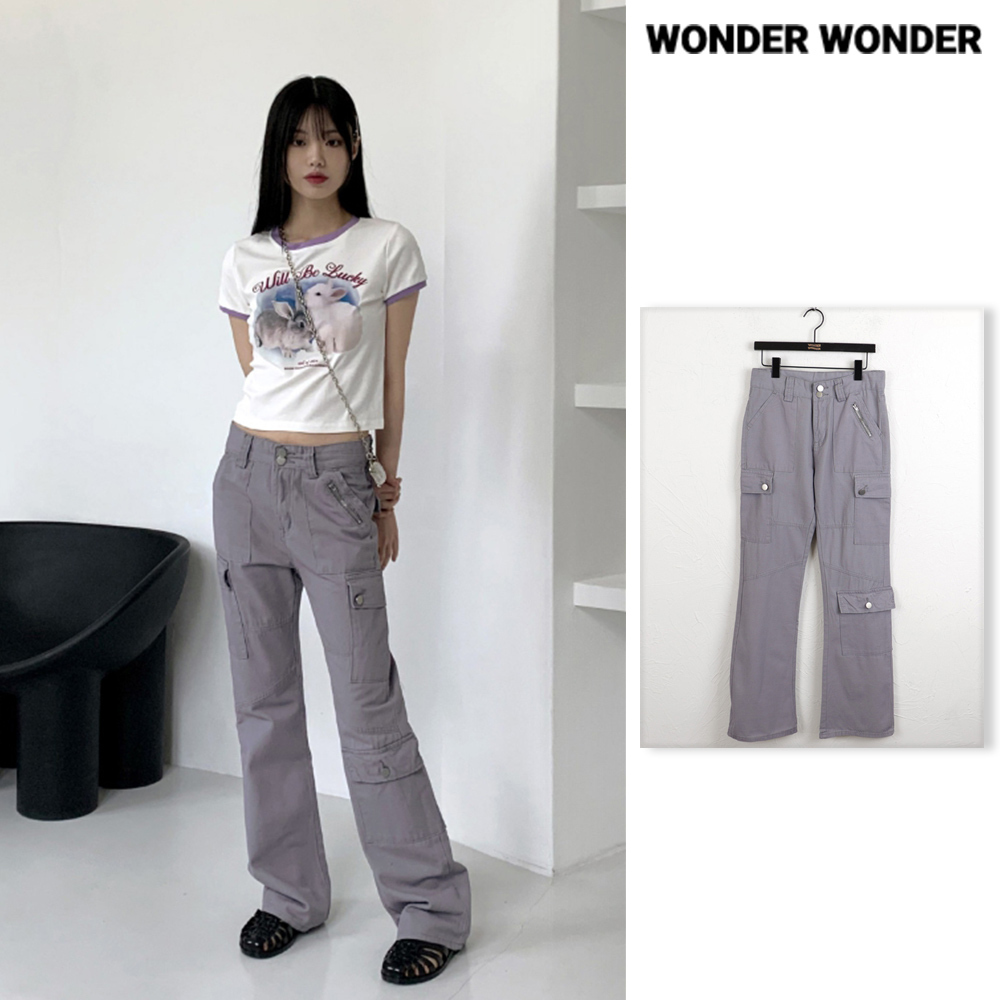 【WONDER WONDER】Ditty Cargo Semi Bootscut Long Cotton Pants