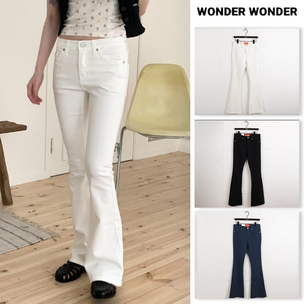 【WONDER WONDER】Kanley Low Rise Cotton Span Bootcut Pants
