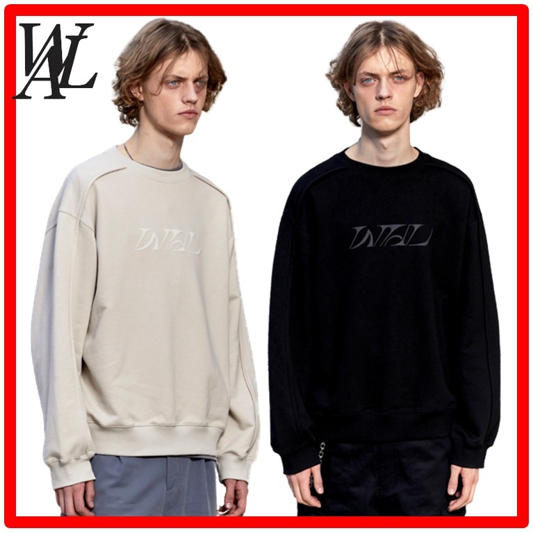★23SS★【WOOALONG】★Slash semi over fit sweatshir.t★