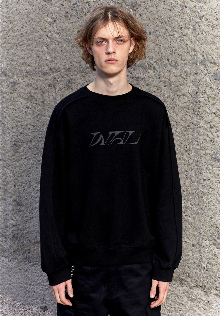 ☆23SS☆【WOOALONG】☆Slash semi over fit sweatshir.t☆