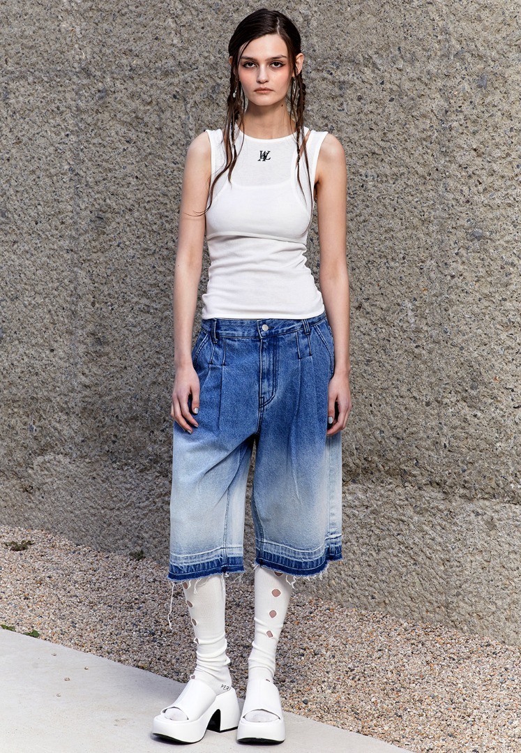 ☆23SS☆【WOOALONG】☆Gradation wide bermuda denim pant.s☆ ☆23SS☆【WOOALONG】☆Gradation wide bermuda denim pant.s☆