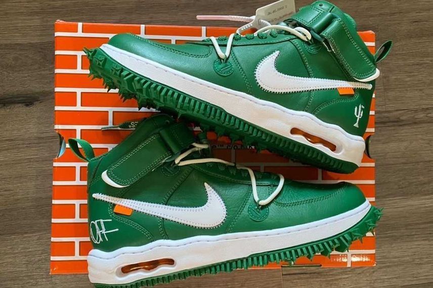 オフホワイト Off-White × Nike Air Force 1 Mid SP LTHR Pine