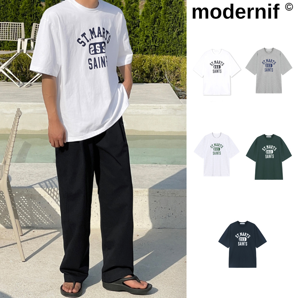 【MODERNIF】Saint Overfit Short Sleeve T-Shirt