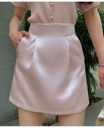 DABUWAWA 上品 キュート ビジュー サテンのショートパンツ DABUWAWA 上品 キュート ビジュー サテンのショートパンツ