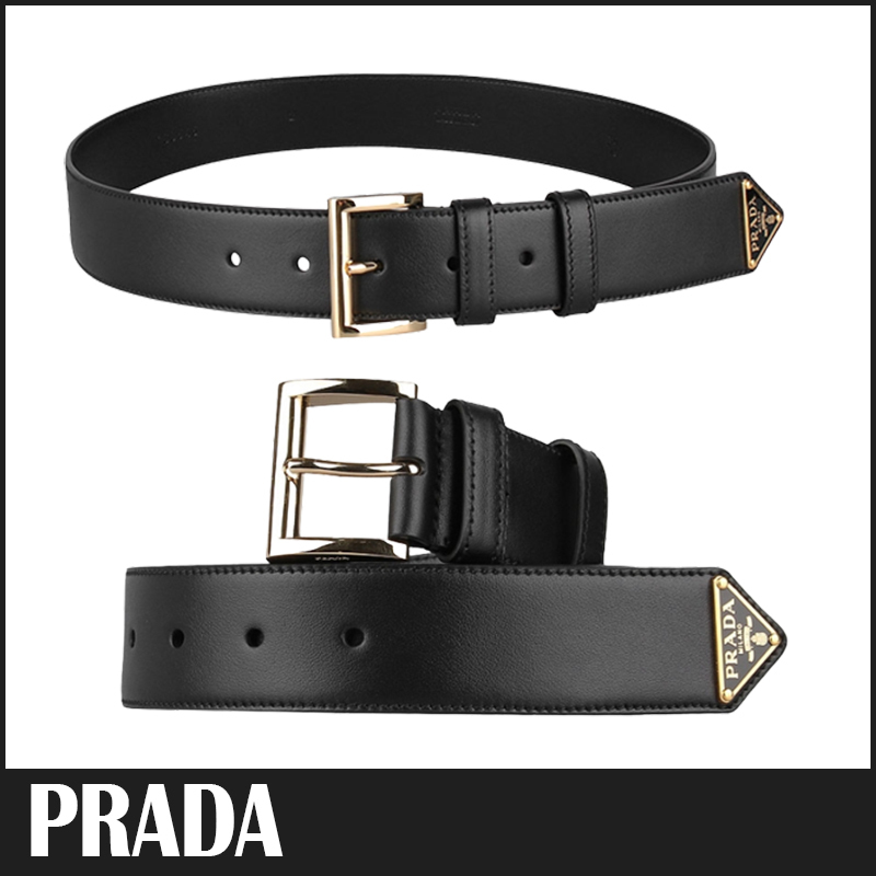 ☆送料関税込☆ PRADA プラダ ロゴ レザー ベルト レディース☆