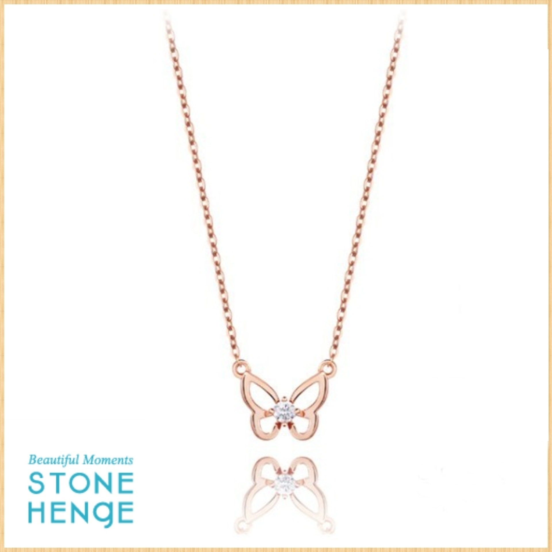 STONE HENgE◆14K Rose Gold 蝶モチーフ ネックレス