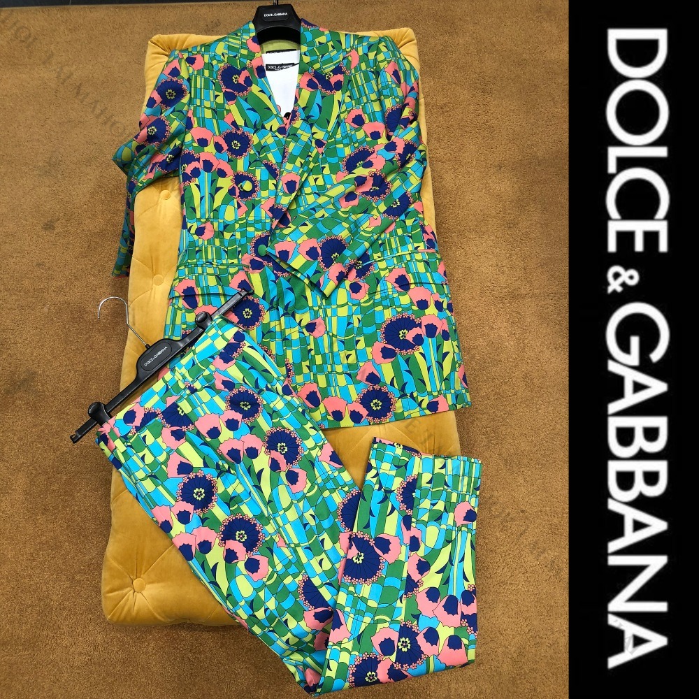 DOLCE&GABBANA グラフィックプリントクロップドパンツ