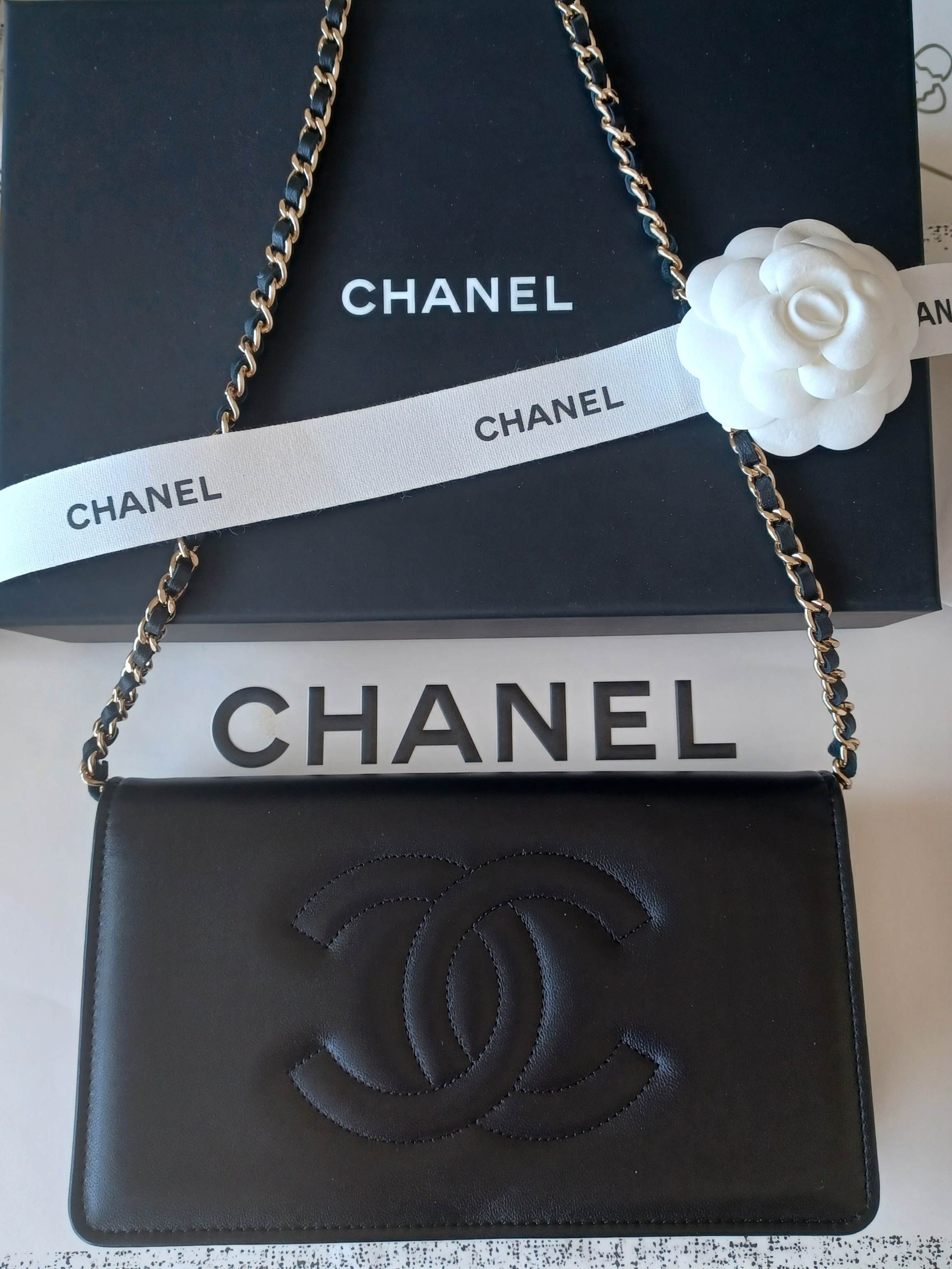 CHANEL 稀少なタイムレスCC★チェーンウォレット★ブラック
