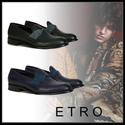 ETRO Loafers & Slip-ons Paisley Moccasin Plain Leather U Tips Loafers & Slip-ons