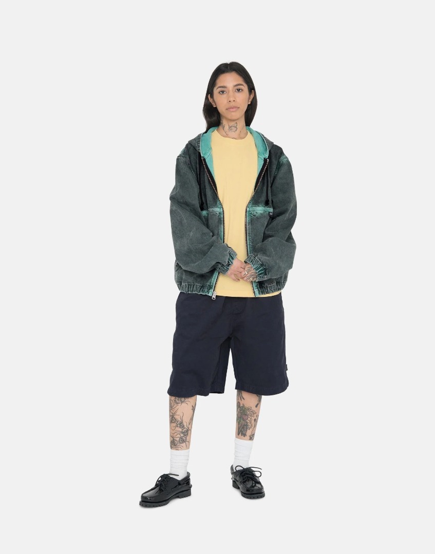 Buy Stussy Spray Dye Hooded Work Jacket 'Faded Pink