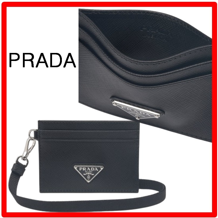 ☆韓国の人気☆【PRADA】☆LOGO PLAQUE LANYARD CARD HOLDE.R
