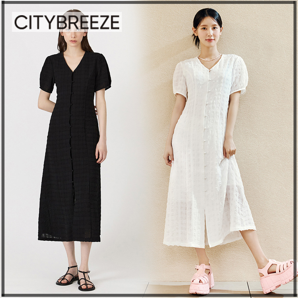 CITYBREEZE】Crinkle Button one piece■アイドル着用■韓国人気