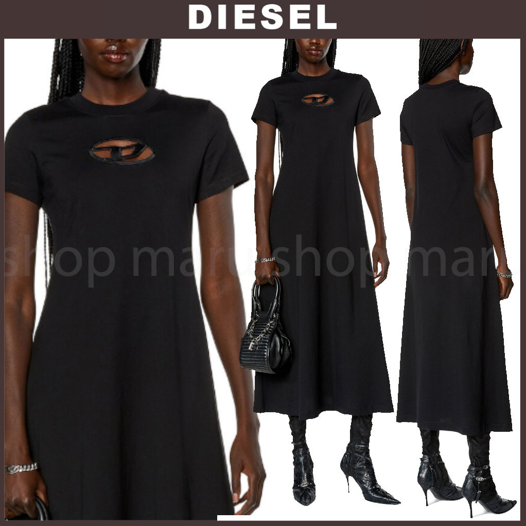 ☆DIESEL☆ D-Alin-Od Aライン ロゴ コットンドレス ワンピース ☆DIESEL☆ D-Alin-Od Aライン ロゴ コットンドレス ワンピース