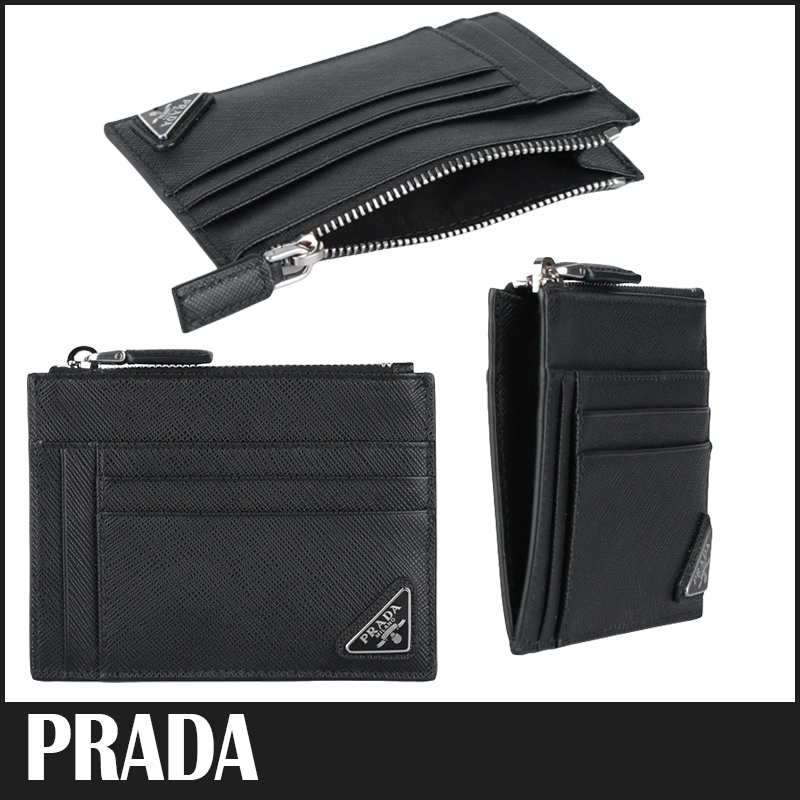 ☆送料関税込☆PRADA サフィアーノ トライアングル カードケース
