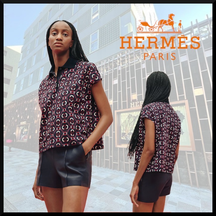 HERMES「カヌー」プリントポロネックTシャツ 店舗や値段 - avante.org.br