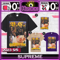 Supreme Unisex Street Style Collaboration Logo T-Shirts