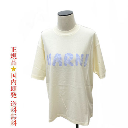 MARNI T-Shirts Crew Neck Cotton Medium Short Sleeves Oversized Logo