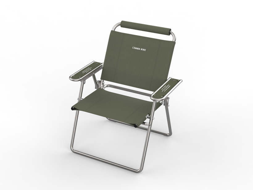 【COMMA NINE】NINE ONE CHAIR FRAME ALUMINUM KHAKI★