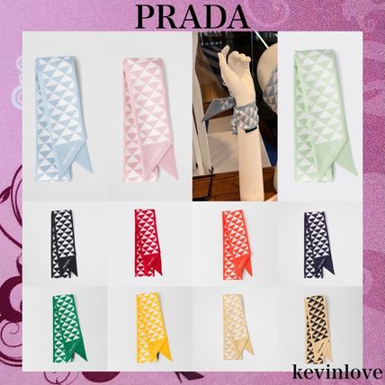 PRADA プラダ ロゴスカーフ ピンク 安い本物 - yankedesignstc.com
