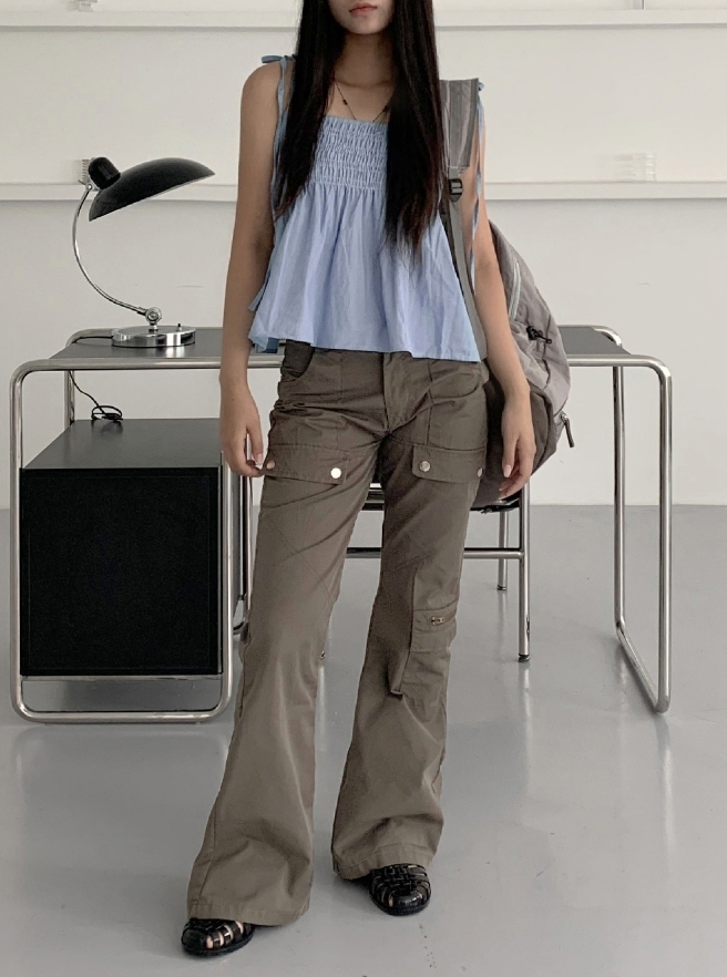 【WONDER WONDER】Larkin Baslock L Bootcut Pocket Cargo Pt