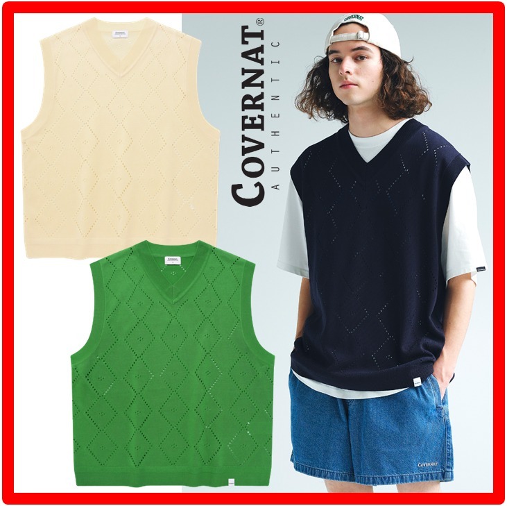 ★23SS★【COVERNAT】★Argyle scassi knit ves.t★関税込★