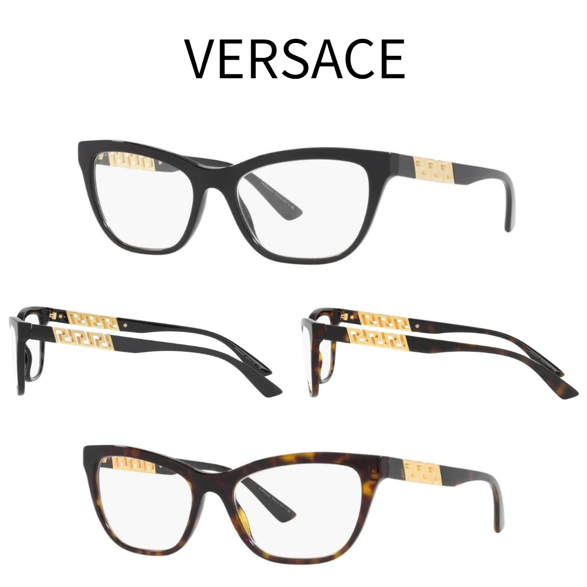 関税・送料込み＊VERSACE＊パイプ ロゴ スクエア メガネ VERSACE VE1274 1468 Blue Square Men's 55 mm Eyeglasses