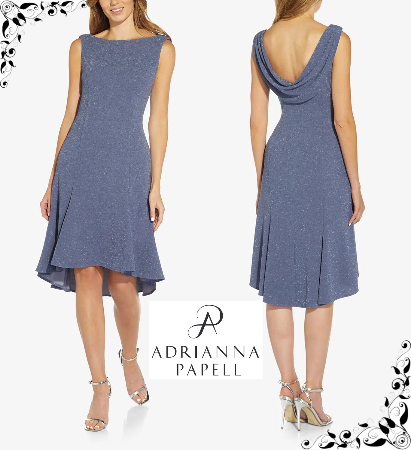 Adrianna Papell☆ドレープバックのエレガントなワンピース