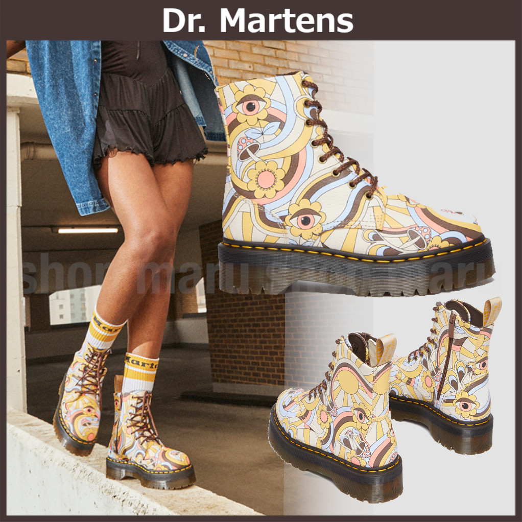 Dr Martens◆JADON ヴィーガン 厚底 ブーツ◆RETRO RAY プリント